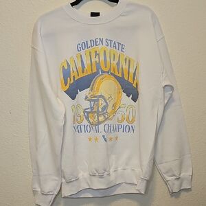 Modern Lux Golden State Champion White Crewneck Sweater